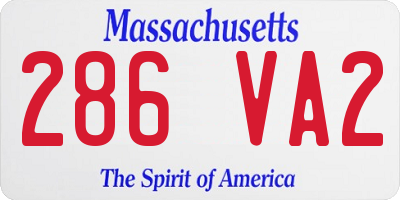 MA license plate 286VA2