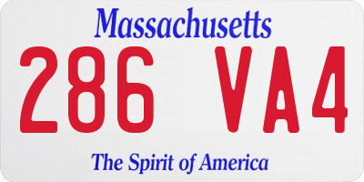 MA license plate 286VA4