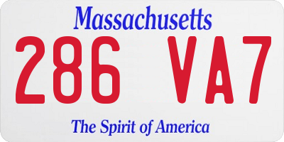 MA license plate 286VA7