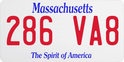 MA license plate 286VA8