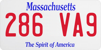 MA license plate 286VA9