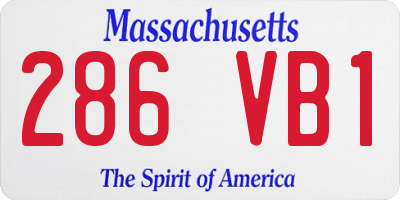 MA license plate 286VB1
