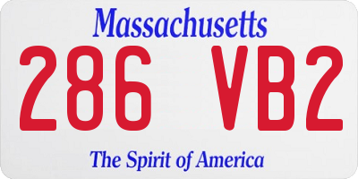 MA license plate 286VB2