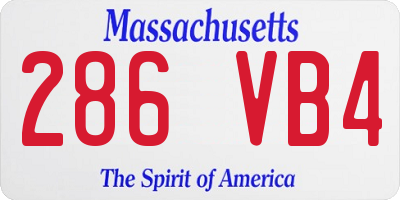 MA license plate 286VB4