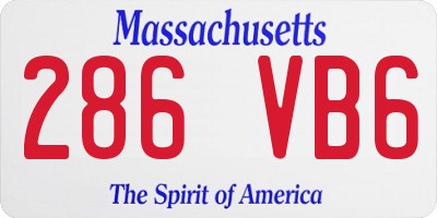 MA license plate 286VB6