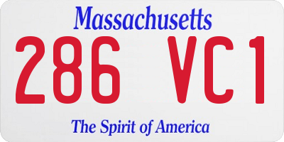MA license plate 286VC1
