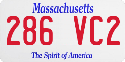 MA license plate 286VC2