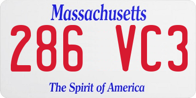 MA license plate 286VC3