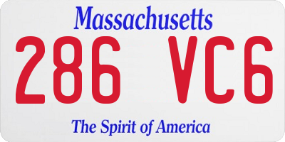 MA license plate 286VC6