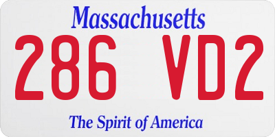 MA license plate 286VD2