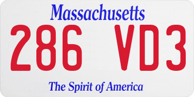 MA license plate 286VD3