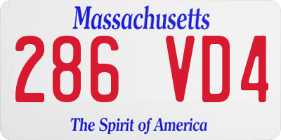 MA license plate 286VD4