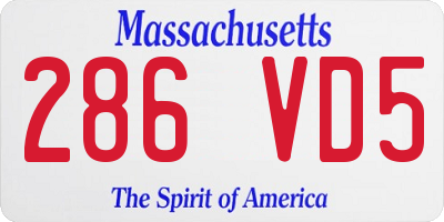 MA license plate 286VD5