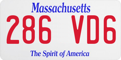MA license plate 286VD6