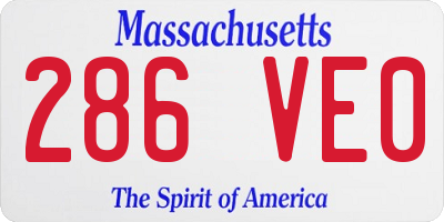 MA license plate 286VE0