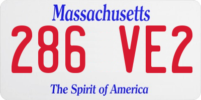 MA license plate 286VE2