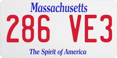 MA license plate 286VE3