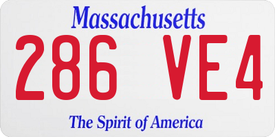 MA license plate 286VE4