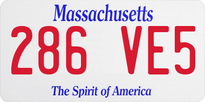 MA license plate 286VE5
