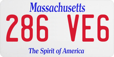 MA license plate 286VE6
