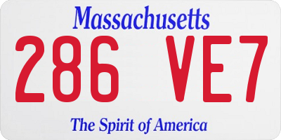 MA license plate 286VE7