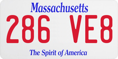 MA license plate 286VE8