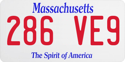 MA license plate 286VE9