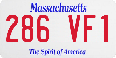 MA license plate 286VF1