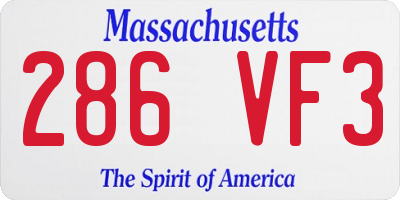 MA license plate 286VF3