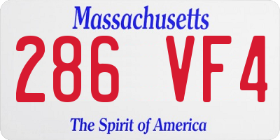 MA license plate 286VF4