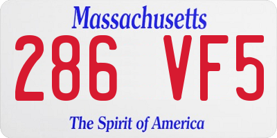 MA license plate 286VF5