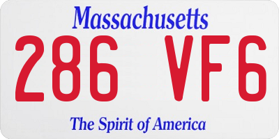 MA license plate 286VF6