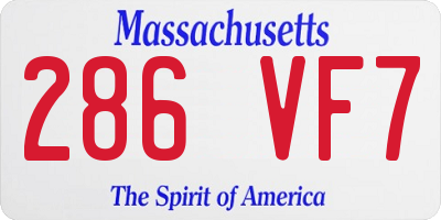 MA license plate 286VF7