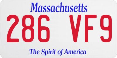 MA license plate 286VF9