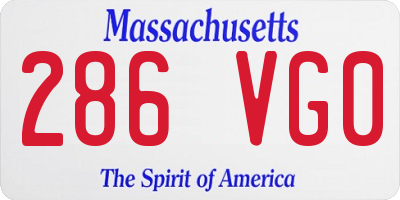 MA license plate 286VG0