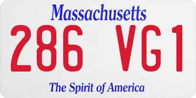 MA license plate 286VG1