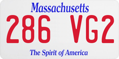 MA license plate 286VG2