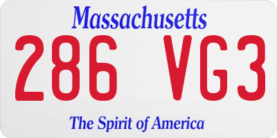 MA license plate 286VG3