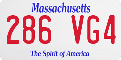 MA license plate 286VG4