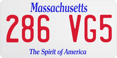 MA license plate 286VG5
