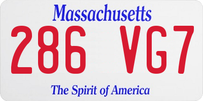 MA license plate 286VG7