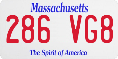 MA license plate 286VG8