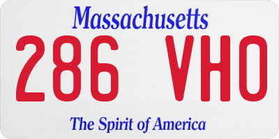 MA license plate 286VH0
