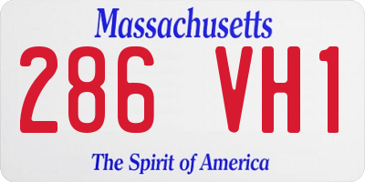 MA license plate 286VH1