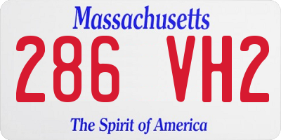 MA license plate 286VH2