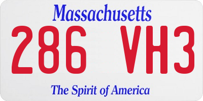 MA license plate 286VH3