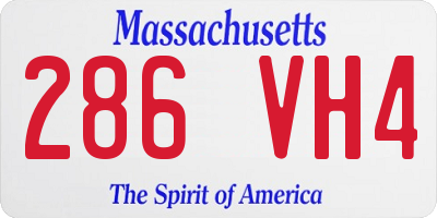 MA license plate 286VH4