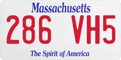 MA license plate 286VH5