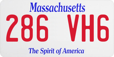 MA license plate 286VH6