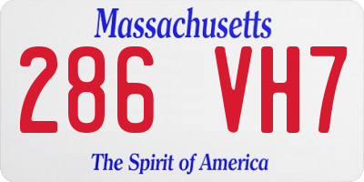 MA license plate 286VH7